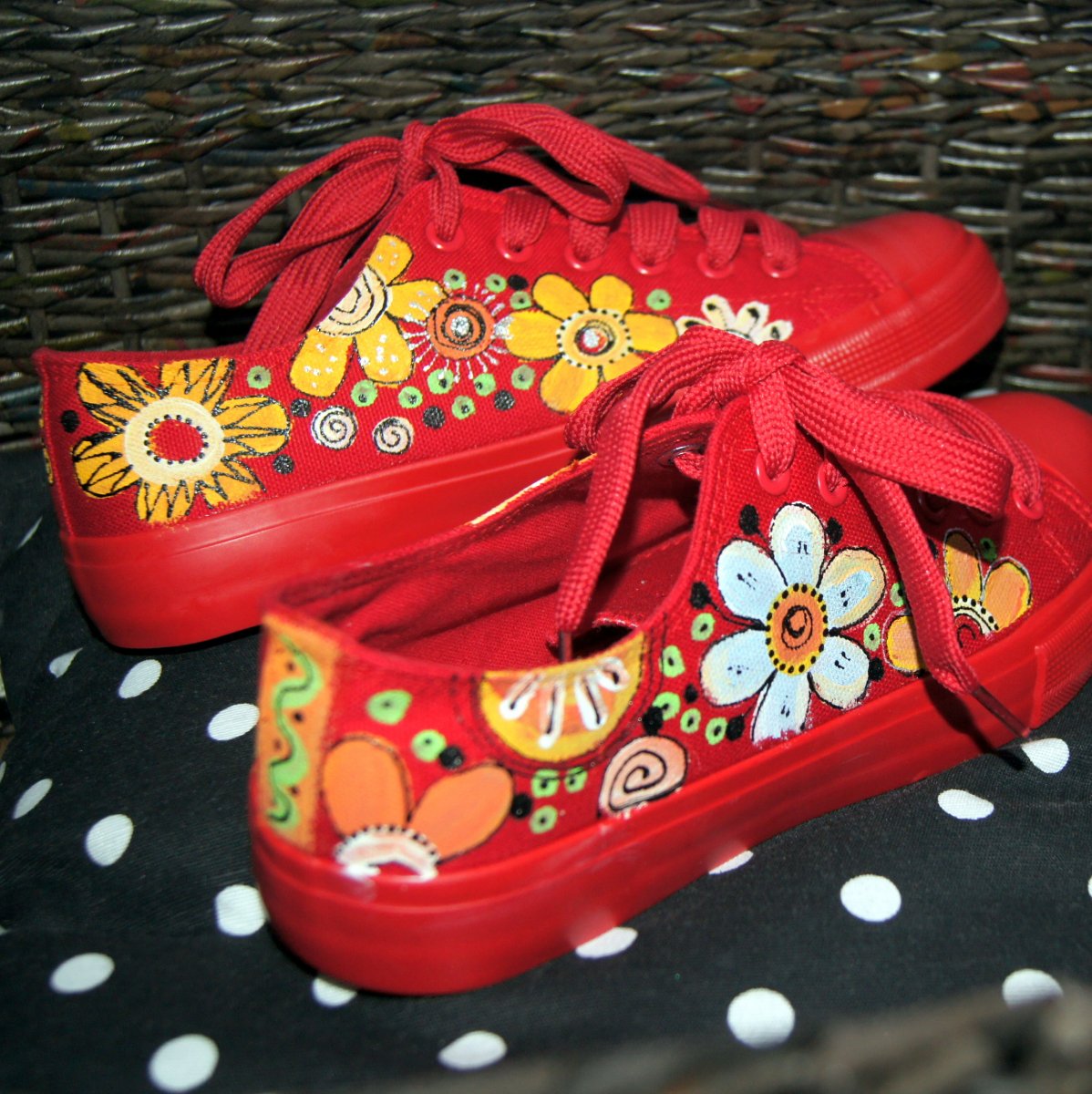 Malované botky s kvítky vel.NA OBJ.39