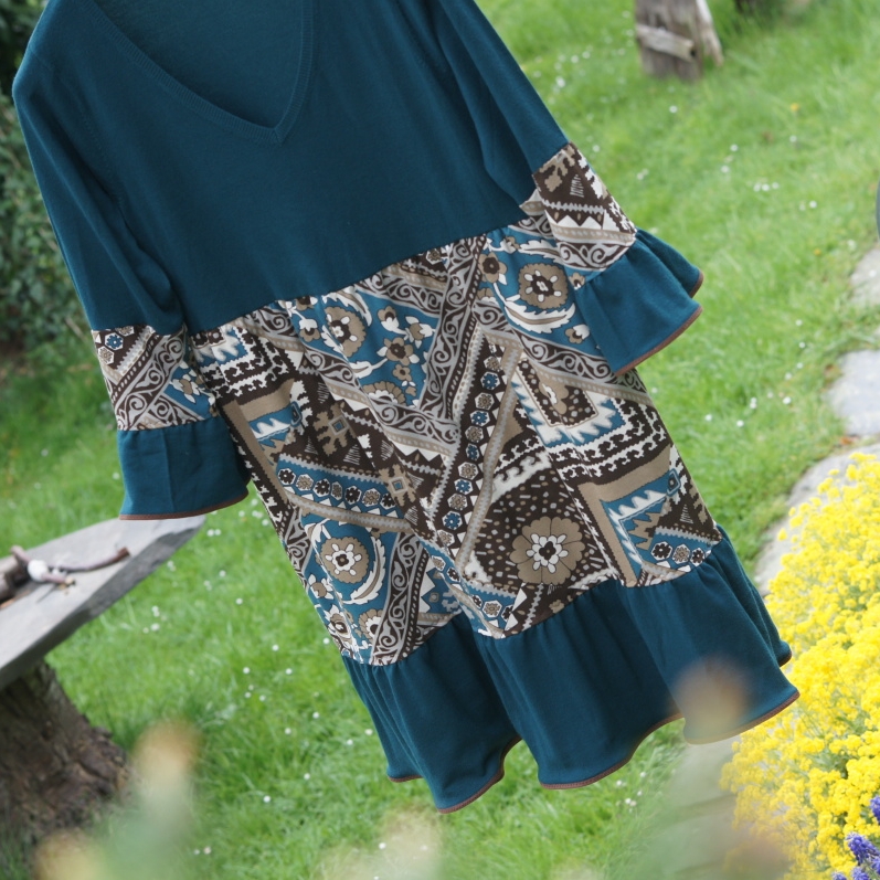 Etno tunika smaragdová