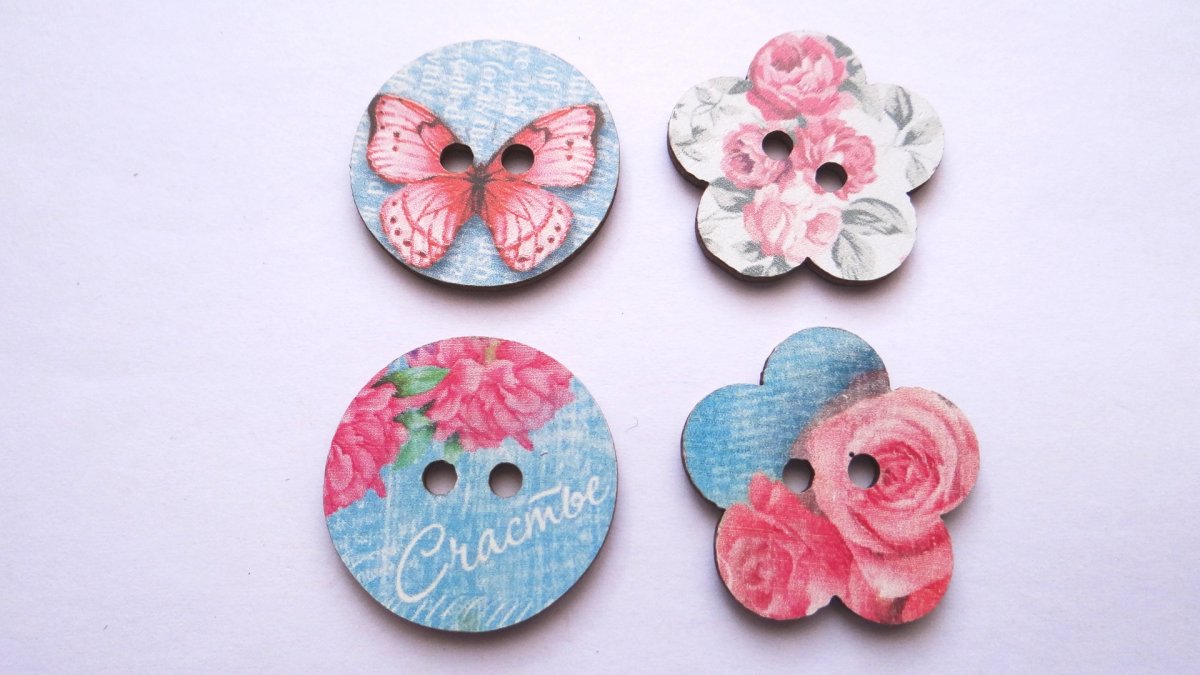 knoflík kulatý modré nebe 4ks KND0026