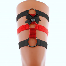 Podvazek s kroužkem mašličkou srdíčkem, gothic podvazek body harness