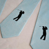 Hedvábná kravata s golfistou - modrá 8266193