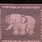 Háčkovaná dečka - růžový slon 