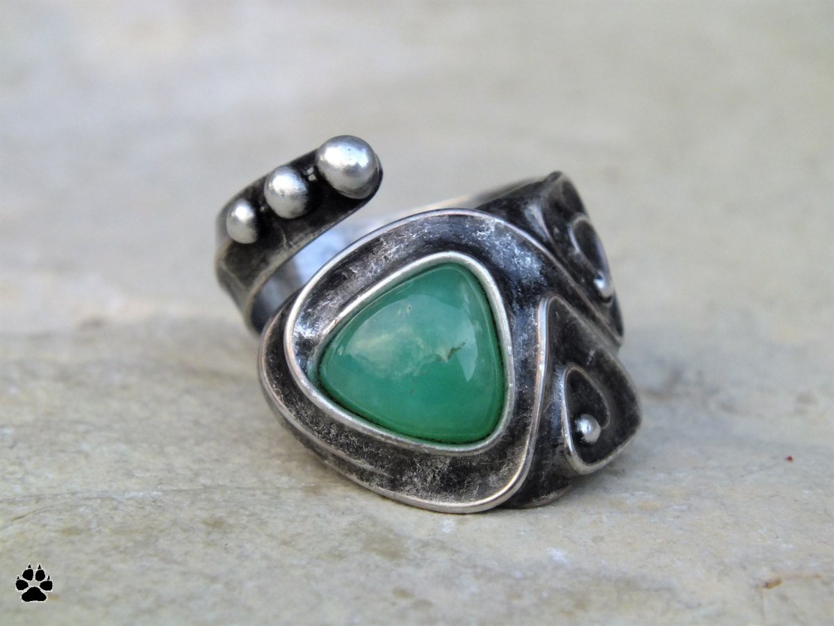 Triangles - prsten s chryzoprasem