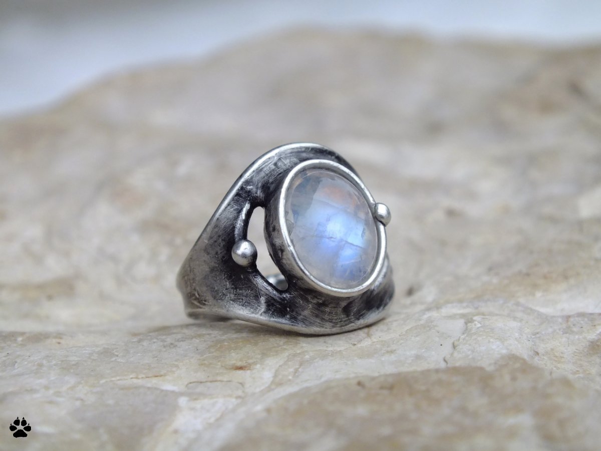 Modré světýlko - prsten s měsíčním kamenem REZERVACE!