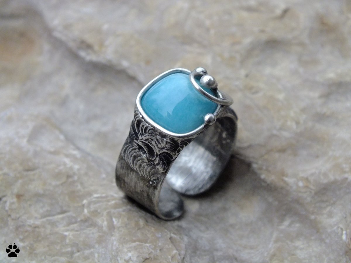 Mentolový - prsten s amazonitem