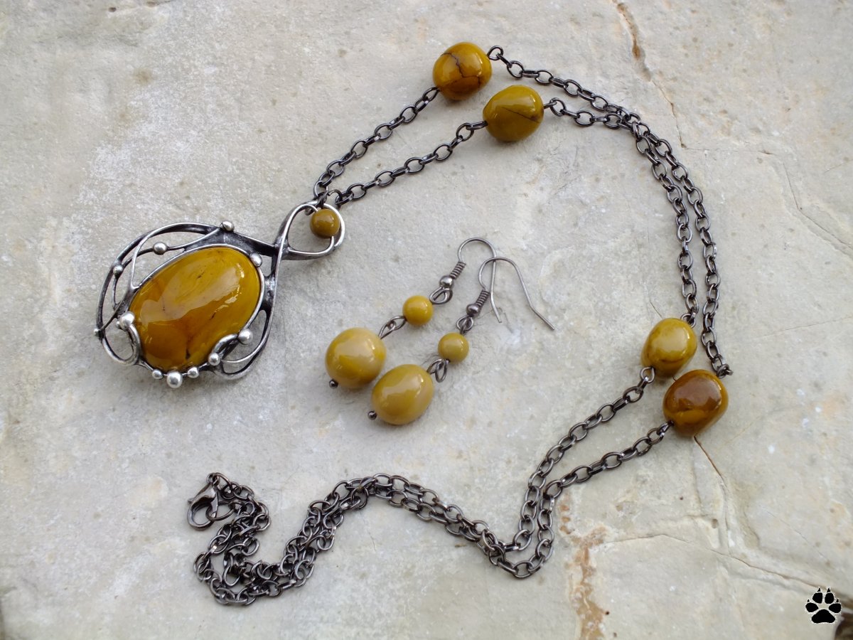 Africký písek - souprava jaspis mookait