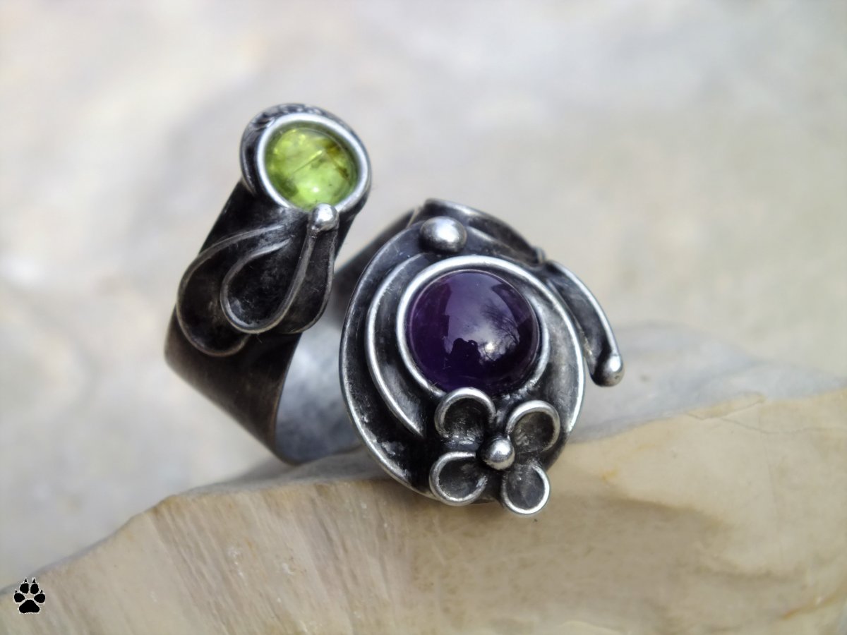 Pozdrav jaru - olivín,ametyst 