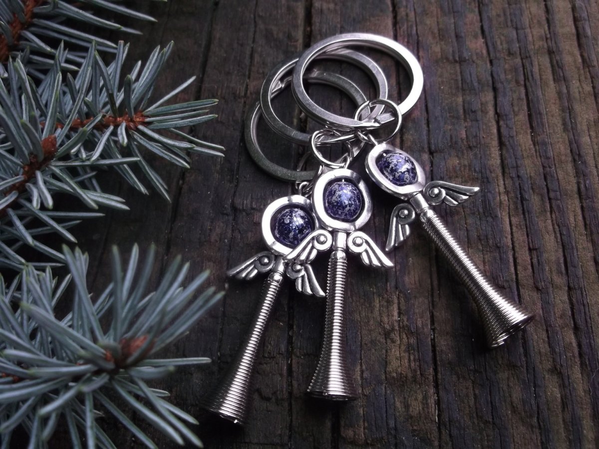 Andělský přívěsek - modrý mramor