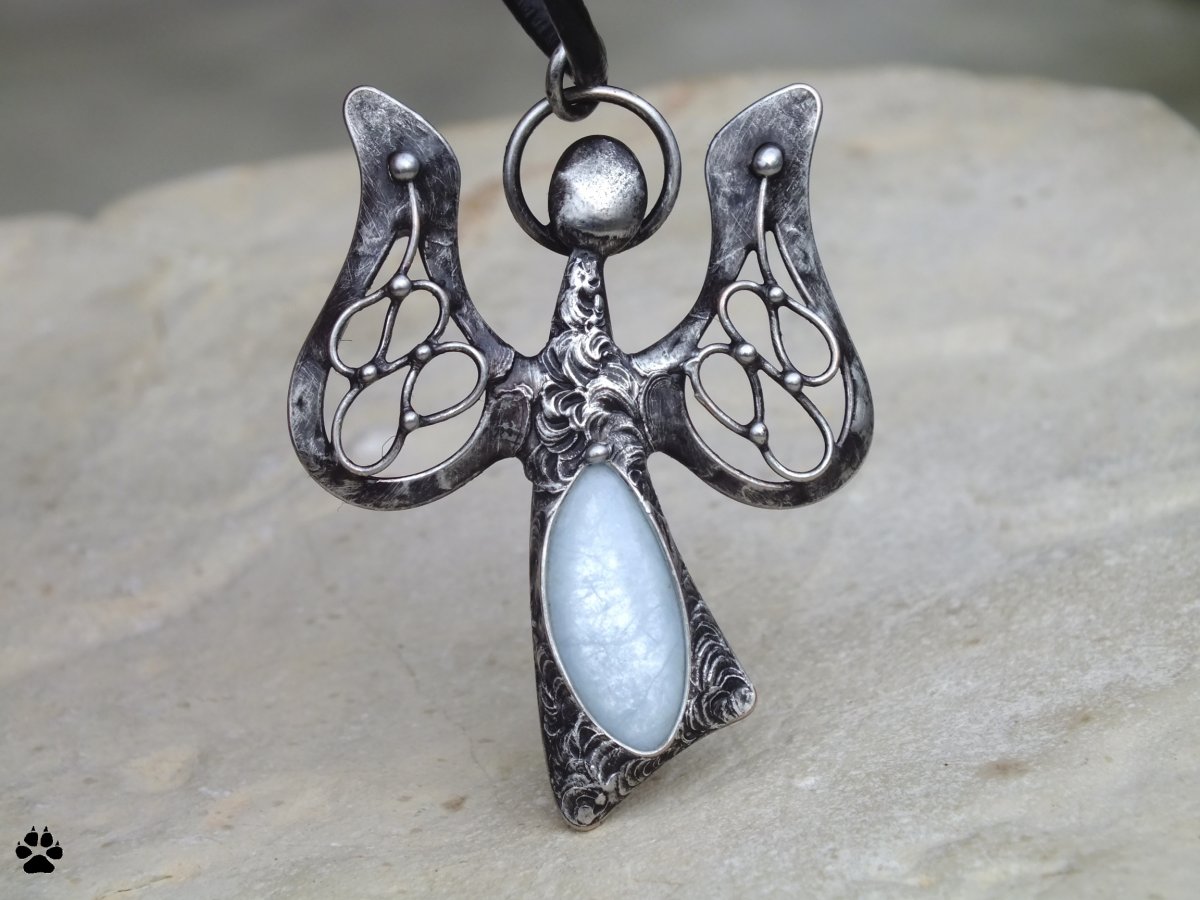 Anděl s akvamarínem - náhrdelník