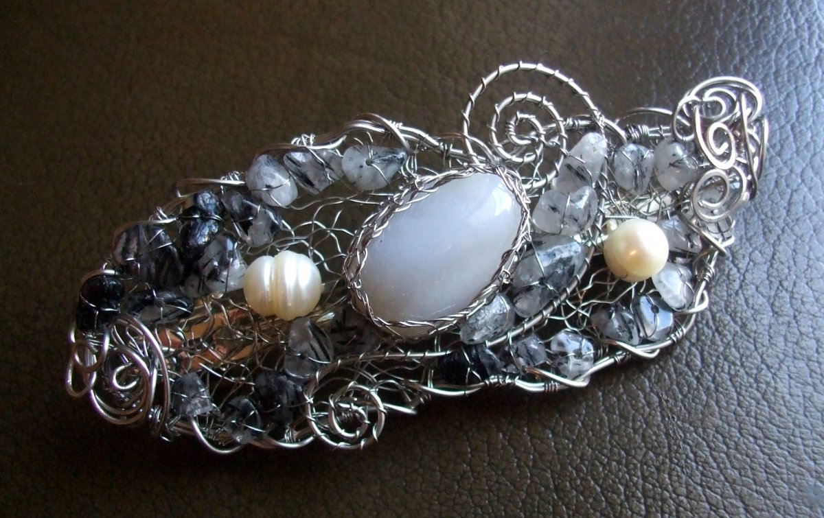 Sponka do vlasů Achát, Křišťál. 