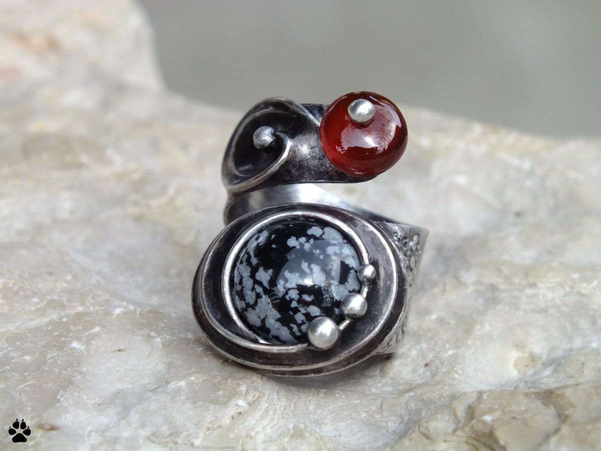 Vášnivá noc - obsidián a granát