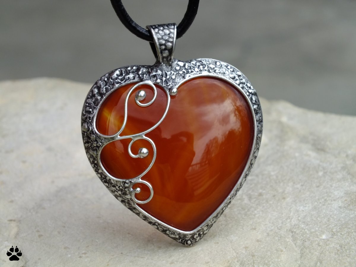 Srdce ploché - achát červený