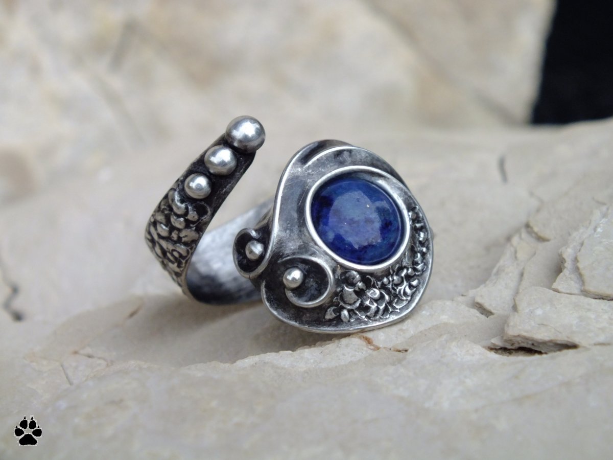 Prsten s lapis lazuli (dobarvený)