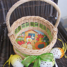Košíček na 10 vajíček - kohoutek a slepička