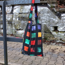 kostkovaná barevná taška