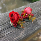 sponky s červenými růžemi