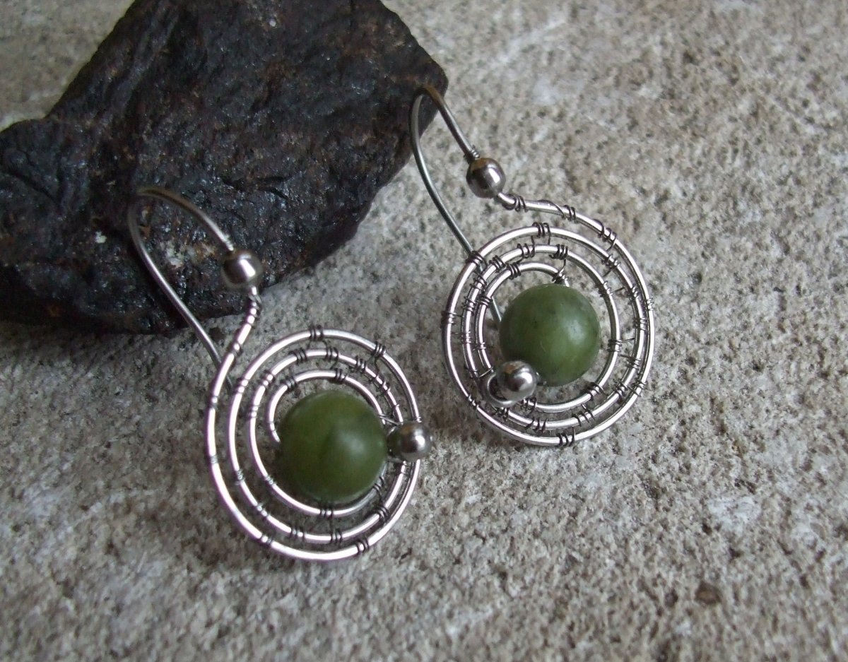 Náušnice taiwanský nefrit.