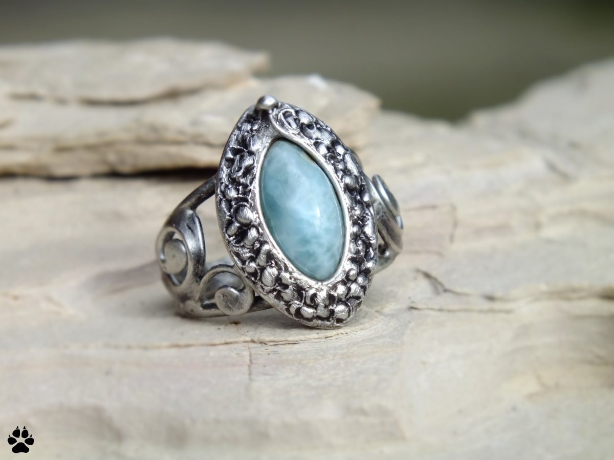 Pozdrav z nebes - prsten s larimarem