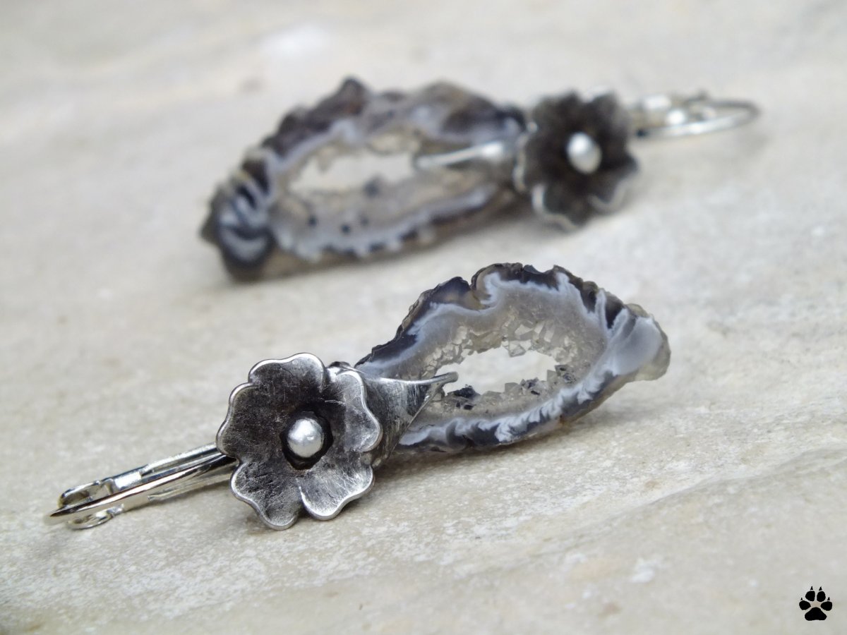 Achátové náušnice zavírací