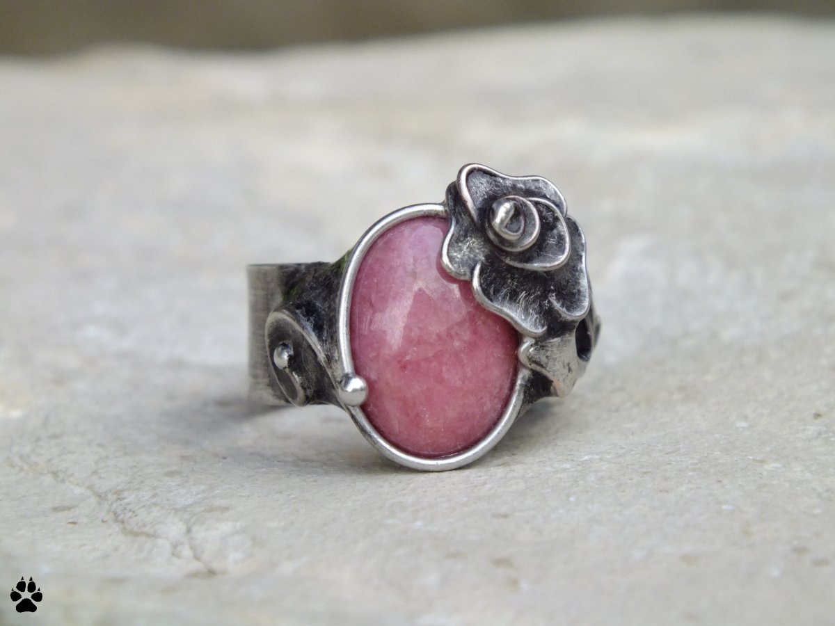 Růže - prsten rodonitový 