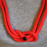 Náhrdelník -červený, nerez, onyx