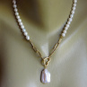 Náhrdelník  -Bílé perly s keshi perlou