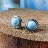 Naušnice -pecky,nerez,larimar