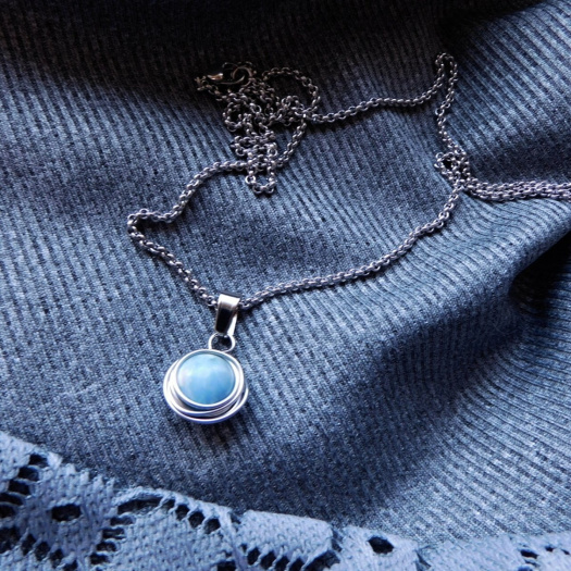 Náhrdelník  -nerez,larimar