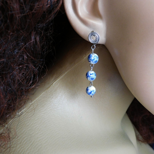 Naušnice -Nerez- keramika, napichovací