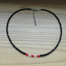 Náhrdelník -černý spinel, nerez