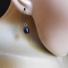 Měděné naušnice - Větší tmavá perla