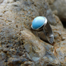 Nerezový prsten s larimarem