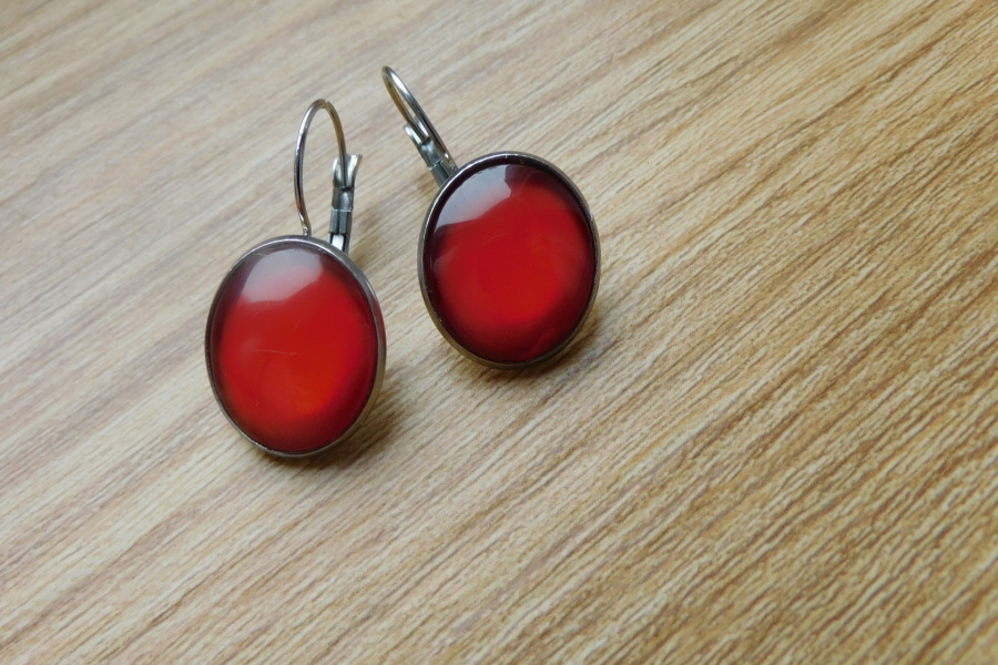 Naušnice - nerezové s pryskyřicí