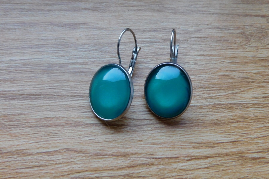 Naušnice - nerezové s pryskyřicí