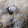Nerezový prsten - Měsíční kámen v nerezu