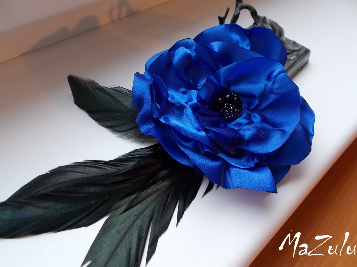 plesová spona & fascinátor královská modrá