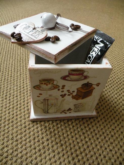 Dárková originální krabička s poklopem kávová