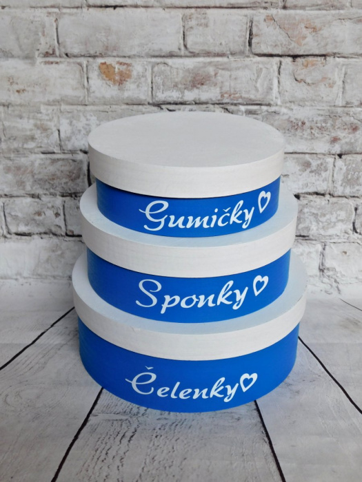 Kulaté dřevěné šperkovnice sada 3 ks