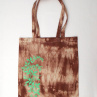 Hnědá batikovaná taška se zelenými listy 12208857