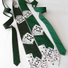 Hedvábná kravata s kartami - tmavě zelená