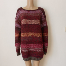 Dámský ručně pletený svetr s merinem vel. L,XL