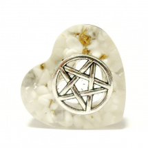 Orgonitová hmatka - pentagram s howlitem bílým