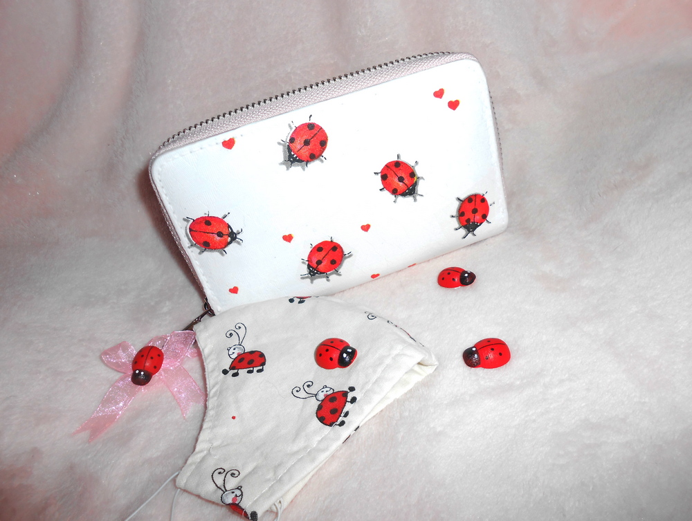 Peněženka + bavlněná rouška - Berušky