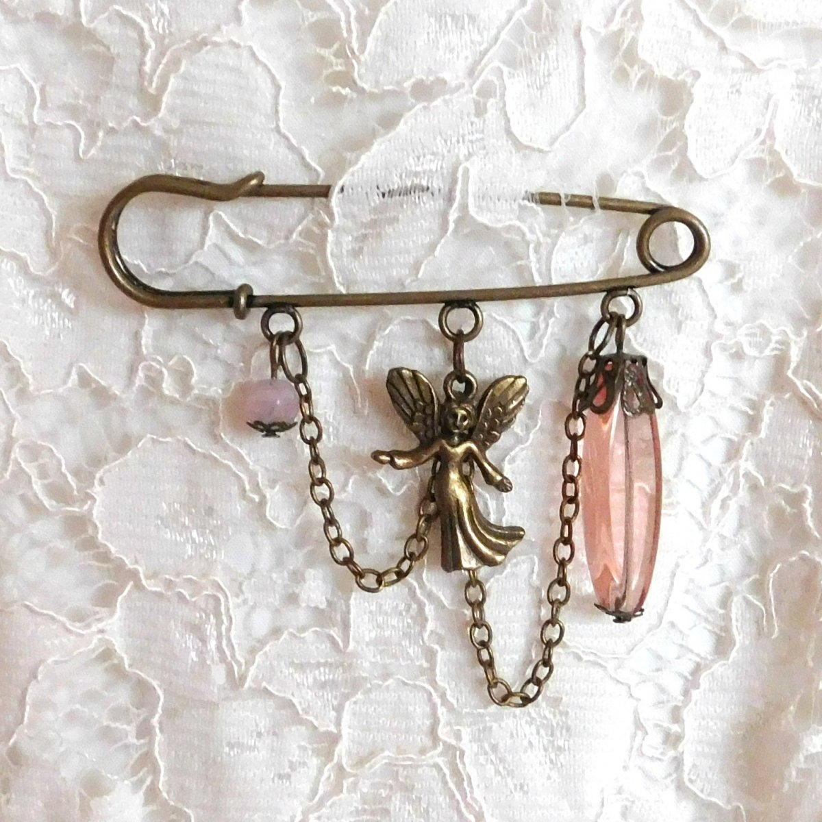 Ozdobný spínací špendlík, vintage