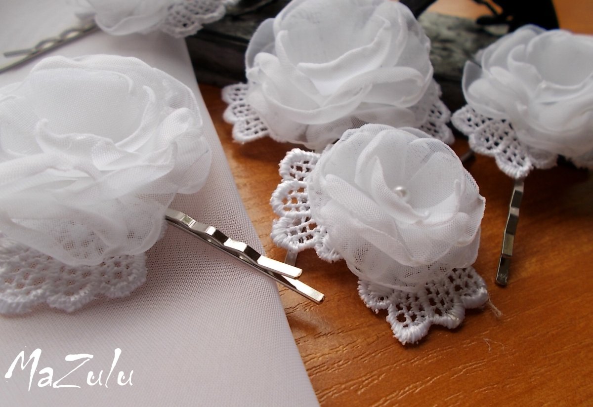 bílé sponky /5 ks sada/
