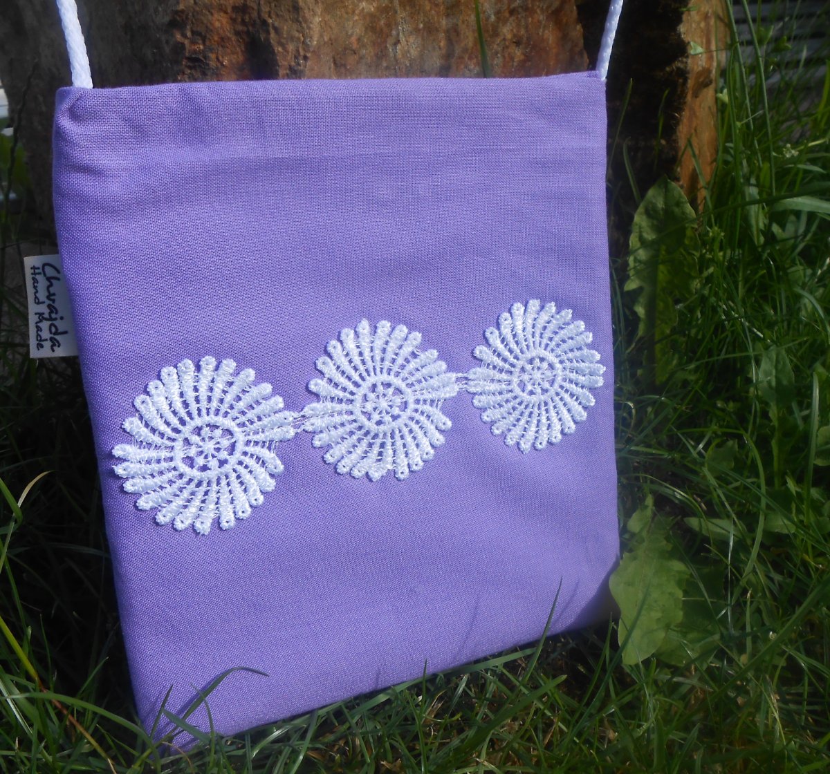 Kabelka Fialová kytičková