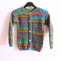 Ručně pletený svetřík s merinem vel. 110-116