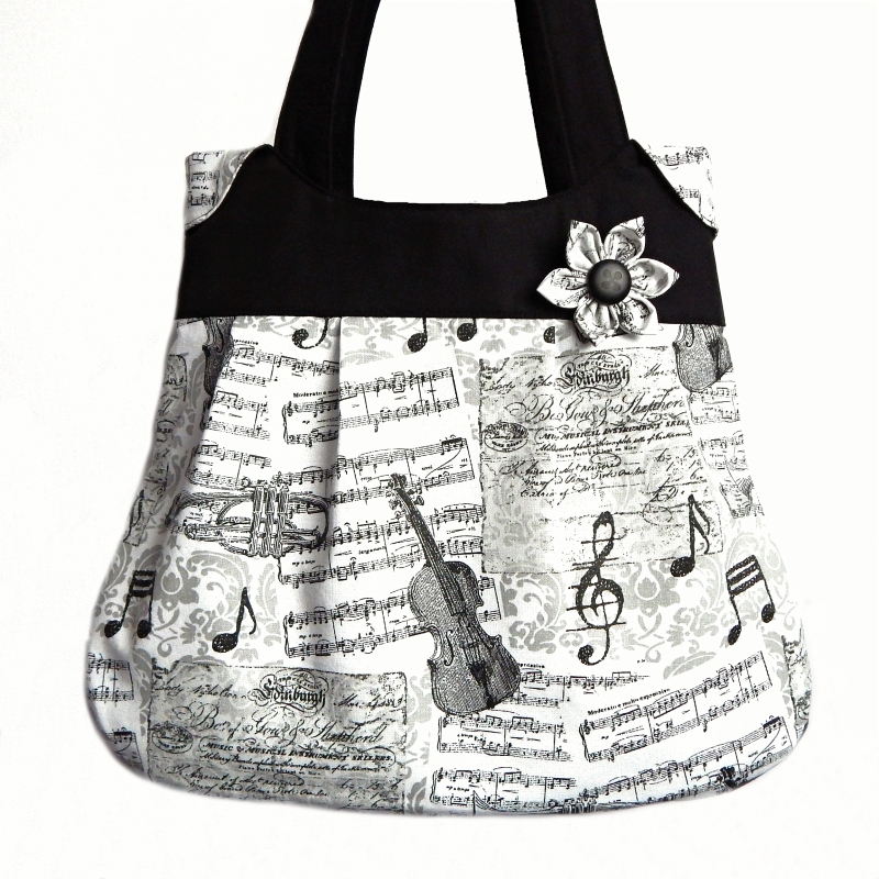 Kabelka hudební černobílá
