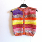 Ručně pletená vestička s merinem vel. 92-98