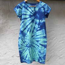 Mentolovo-modré dámské batikované šaty S - XXL 14866272